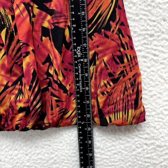 Y2K Vintage Worthington Mesh Top S M Small Medium Orange Palm Leaf Pattern Boho - Picture 5 of 7